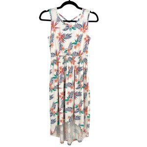 Tea Collection Girls Floral Print High-Low Dress Size 16 Cotton Blend Summer